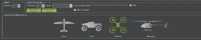 Select Vehicle Type - Mission Planner