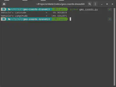 Geographical Coordinates - Using DroneKit